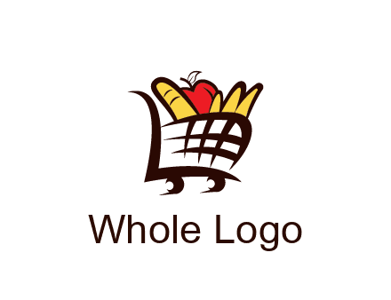 shopping cart icon loaded with groceries