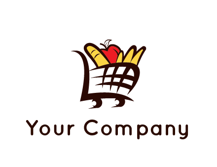 shopping cart icon loaded with groceries