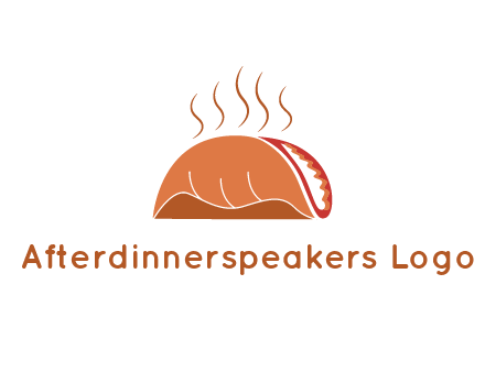 steam rising from taco for Mexican food logo