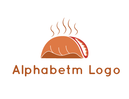 steam rising from taco for Mexican food logo