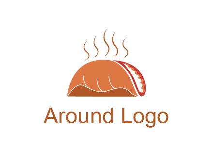 steam rising from taco for Mexican food logo