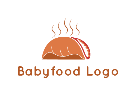 steam rising from taco for Mexican food logo