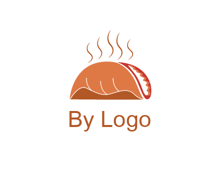 steam rising from taco for Mexican food logo