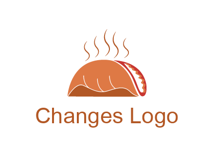 steam rising from taco for Mexican food logo