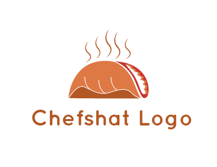 steam rising from taco for Mexican food logo