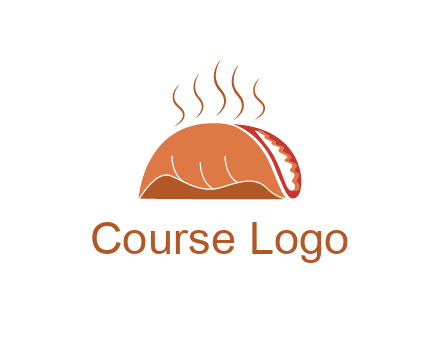 steam rising from taco for Mexican food logo