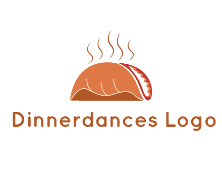 steam rising from taco for Mexican food logo