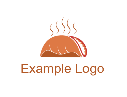 steam rising from taco for Mexican food logo
