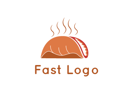 steam rising from taco for Mexican food logo