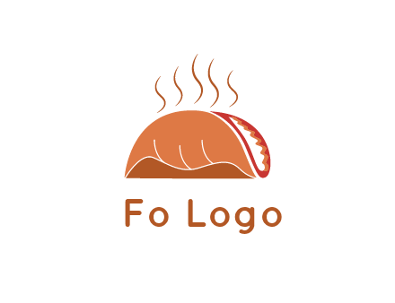 steam rising from taco for Mexican food logo