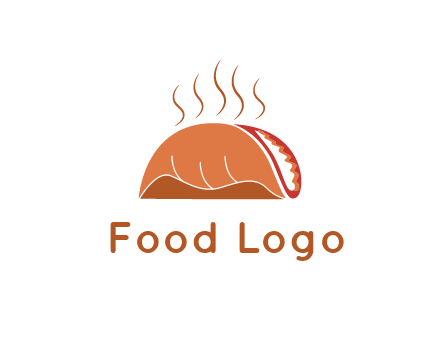 steam rising from taco for Mexican food logo