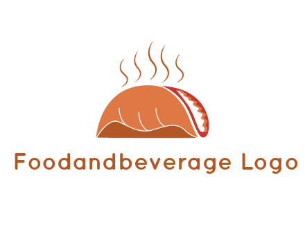 steam rising from taco for Mexican food logo