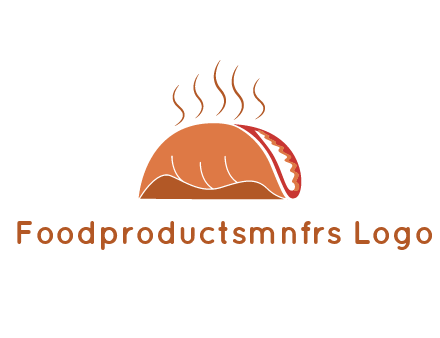 steam rising from taco for Mexican food logo