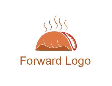 steam rising from taco for Mexican food logo