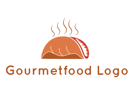 steam rising from taco for Mexican food logo