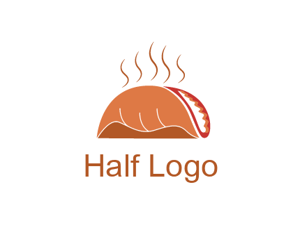 steam rising from taco for Mexican food logo