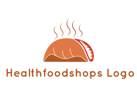 steam rising from taco for Mexican food logo