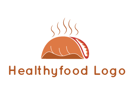 steam rising from taco for Mexican food logo