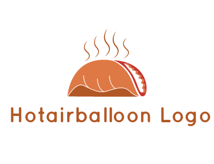 steam rising from taco for Mexican food logo