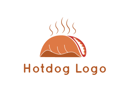 steam rising from taco for Mexican food logo
