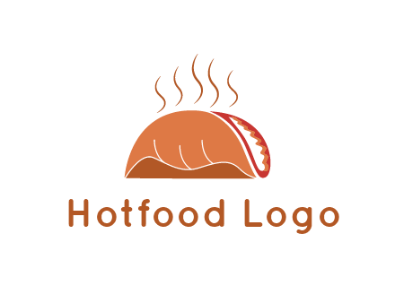 steam rising from taco for Mexican food logo