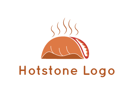 steam rising from taco for Mexican food logo