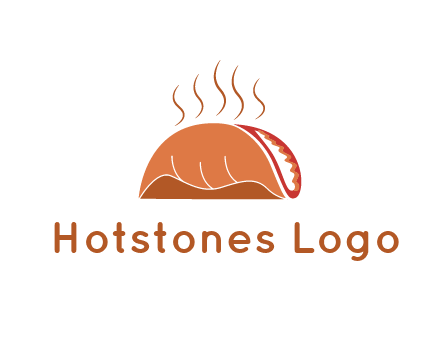steam rising from taco for Mexican food logo