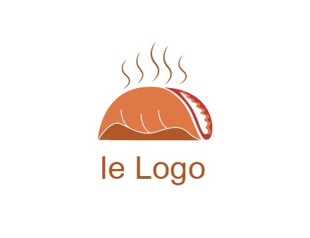 steam rising from taco for Mexican food logo