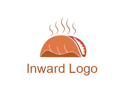 steam rising from taco for Mexican food logo
