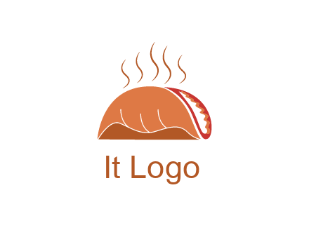steam rising from taco for Mexican food logo