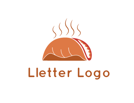 steam rising from taco for Mexican food logo