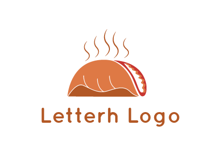 steam rising from taco for Mexican food logo