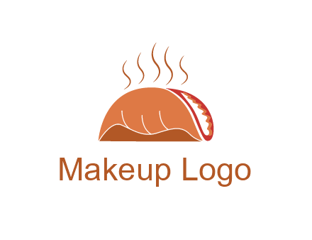 steam rising from taco for Mexican food logo