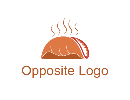 steam rising from taco for Mexican food logo