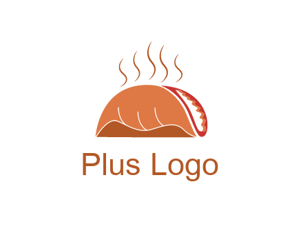 steam rising from taco for Mexican food logo