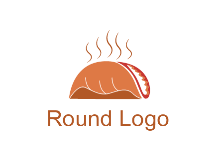 steam rising from taco for Mexican food logo