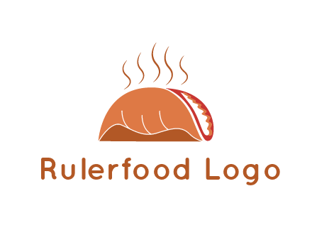 steam rising from taco for Mexican food logo