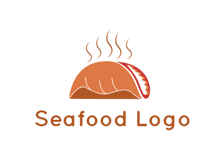 steam rising from taco for Mexican food logo