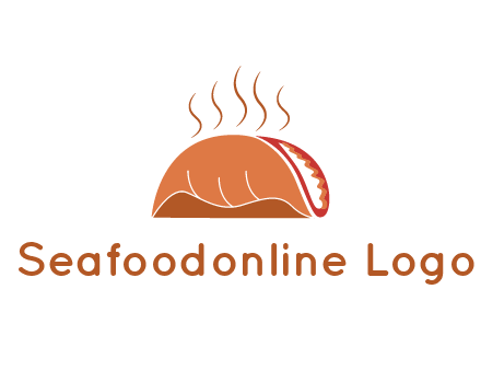 steam rising from taco for Mexican food logo