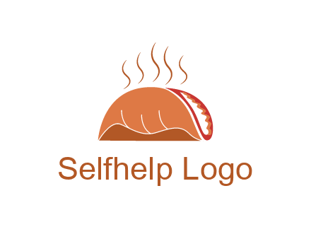 steam rising from taco for Mexican food logo