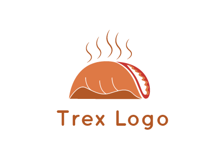 steam rising from taco for Mexican food logo