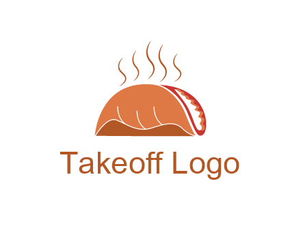 steam rising from taco for Mexican food logo