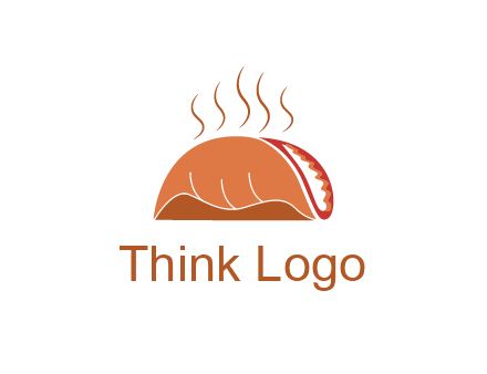 steam rising from taco for Mexican food logo