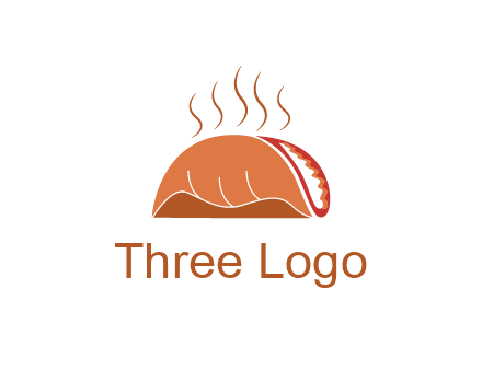 steam rising from taco for Mexican food logo