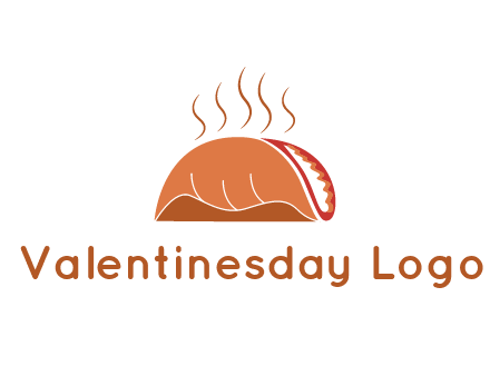 steam rising from taco for Mexican food logo