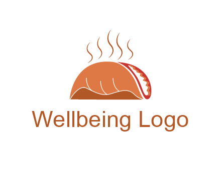 steam rising from taco for Mexican food logo
