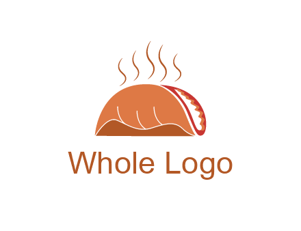 steam rising from taco for Mexican food logo