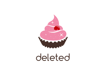 cupcake logo with a shiny frosting