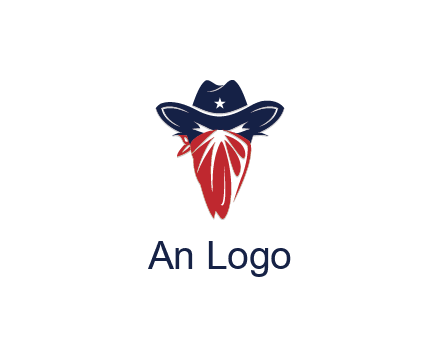 character with sheriff's hat with bandana
