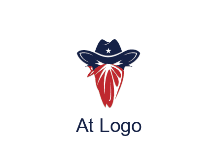 character with sheriff's hat with bandana